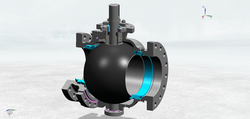 球阀的工作原理图（球阀内部构造图）