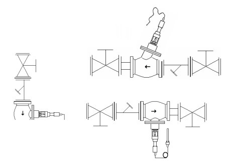 自力式温度调节阀错误安装图 自力式温度调节阀错误安装图