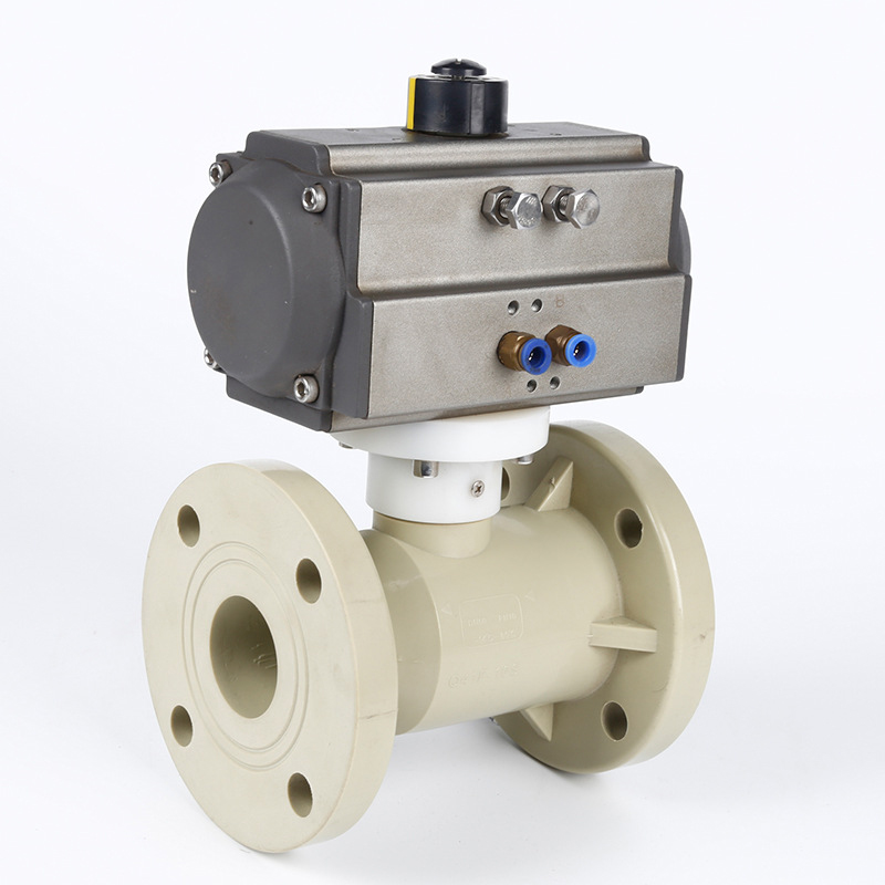 Q641F气动塑料法兰球阀