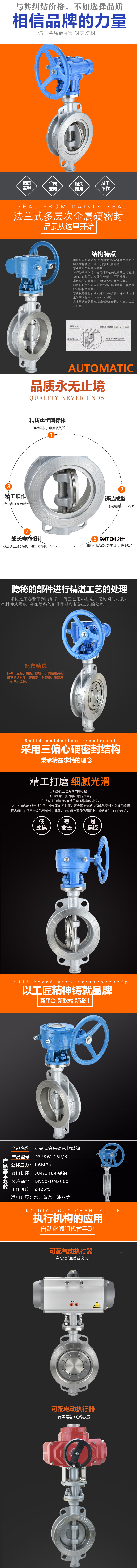 D73W不锈钢手动对夹式硬密封蝶阀